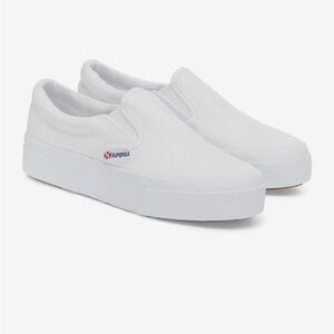 Superga White Platform Slip-On Sneakers Size 8 Women’s